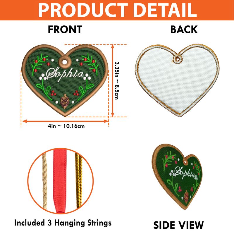 Đồ trang trí Giáng sinh thêu hình trái tim - Ảnh 2